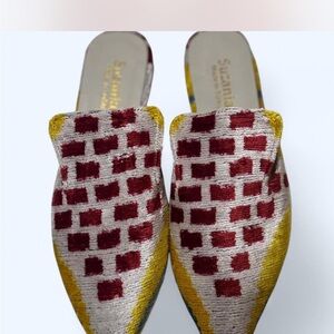 Turkish Embroidered Yellow and Red Women's Shoes size 8.5